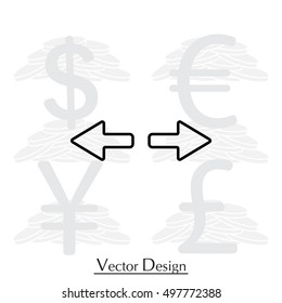 arrow to left and right line icon