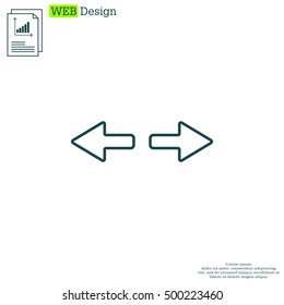 arrow to left and right line icon