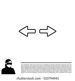 arrow to left and right line icon