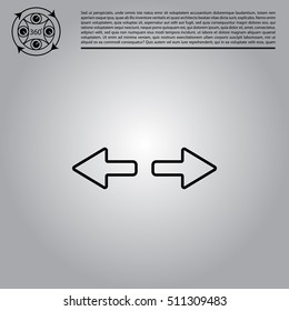arrow to left and right line icon