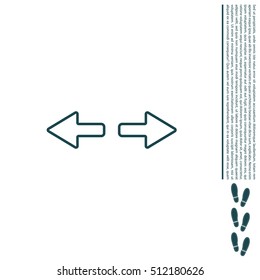 arrow to left and right line icon
