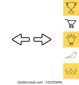 arrow to left and right line icon