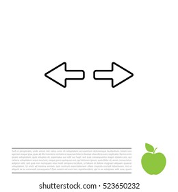 arrow to left and right line icon