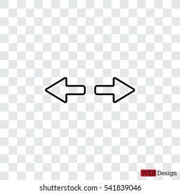 arrow to left and right line icon