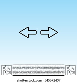 arrow to left and right line icon