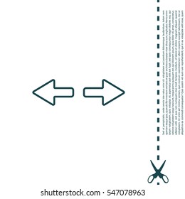 arrow to left and right line icon