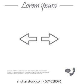 arrow to left and right line icon