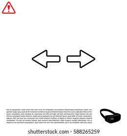 arrow to left and right line icon