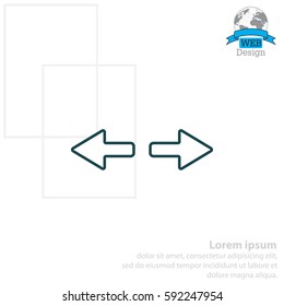 arrow to left and right line icon