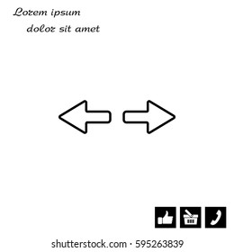 arrow to left and right line icon