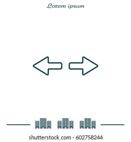 arrow to left and right line icon