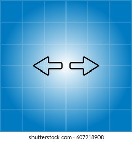 arrow to left and right line icon