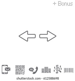 arrow to left and right line icon