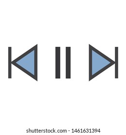 Arrow left right vector icon. Direction sign arrow back pause in flat style