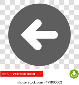 Arrow Left round icon. Vector EPS illustration style is flat iconic bicolor symbol, white and silver colors, transparent background.