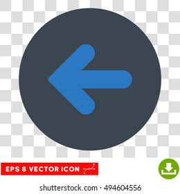 Arrow Left round icon. Vector EPS illustration style is flat iconic bicolor symbol, smooth blue colors, transparent background.