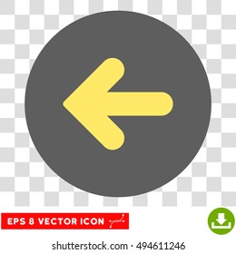 Arrow Left round icon. Vector EPS illustration style is flat iconic bicolor symbol, yellow and silver colors, transparent background.