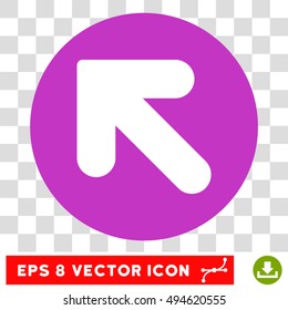 Arrow Up Left round icon. Vector EPS illustration style is flat iconic bicolor symbol, white and violet colors, transparent background.