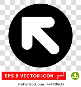 Arrow Up Left round icon. Vector EPS illustration style is flat iconic bicolor symbol, white and black colors, transparent background.