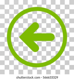 Arrow Left rounded icon. Vector illustration style is flat iconic symbol inside a circle, eco green color, transparent background. Designed for web and software interfaces.