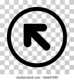 Arrow Up Left rounded icon. Vector illustration style is flat iconic symbol inside a circle, black color, transparent background. Designed for web and software interfaces.