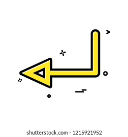 arrow left  sign traffic icon vector design
