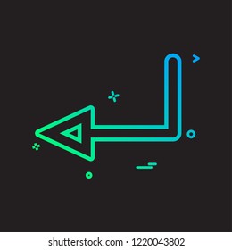 arrow left  sign traffic icon vector design