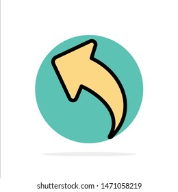 Arrow, Left, Up, Arrows Abstract Circle Background Flat color Icon. Vector Icon Template background
