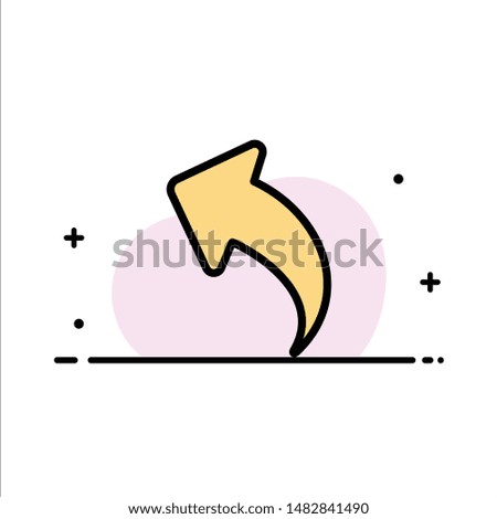 Arrow, Left, Up, Arrows  Business Flat Line Filled Icon Vector Banner Template