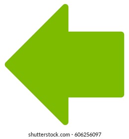 Arrow Left vector icon. Flat eco green symbol. Pictogram is isolated on a white background. Designed for web and software interfaces.