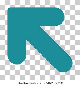 Arrow Up Left vector icon. Illustration style is flat iconic soft blue symbol on a transparent background.