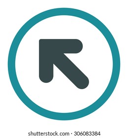 Arrow Up Left vector icon. This rounded flat symbol is drawn with soft blue colors on a white background.