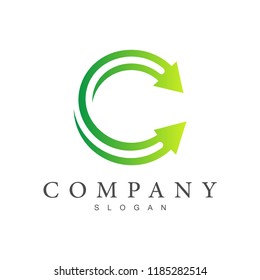 arrow letter c logo design