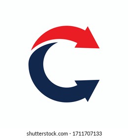arrow letter c logo, letter c arrow, good growth logo