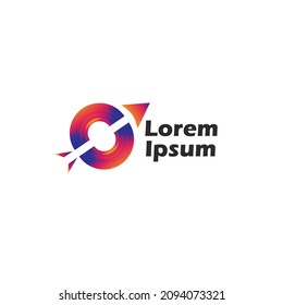 logotipo de letra de flecha c, flecha c de letra, logotipo de buen crecimiento, letra de flecha O