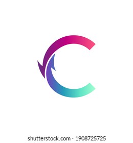 Arrow Letter C Logo. Arrow Logo Template