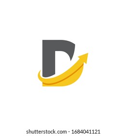 Arrow letter D logo design, creative letter mark suitable for company brand identity, business chart/graph logo template