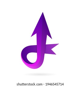arrow letter d logo vector icon