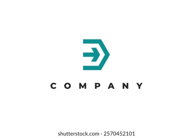 arrow and letter d modern logo design