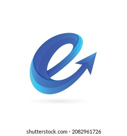 arrow letter e logo for company template