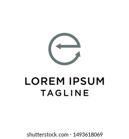 Arrow Letter E Logo Desig Template