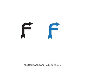 Arrow letter F logo icon design vector. Icon logo element vector. F Letter and Arrow Logo Business Template Vector Icon. Stock Vector