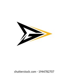 Plantilla de logotipo plano de letra de flecha G lista para su uso