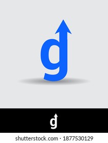 up Arrow letter g logo design, creative letter mark suitable for company brand identity, business chart, graph logo template