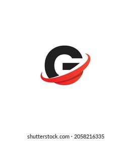 Arrow letter G logo design, creative letter mark suitable for company brand identity, business chart, graph logo template swoosh logo, gradient black, and red concept.