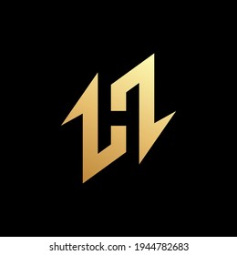 Plantilla de logotipo plana H de letra de flecha lista para su uso