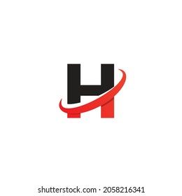 Arrow letter H logo design, creative letter mark suitable for company brand identity, business chart, graph logo template swoosh logo, gradient black, and red concept.