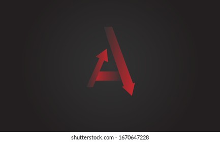 Arrow A Letter Logo templates. Typography business logo