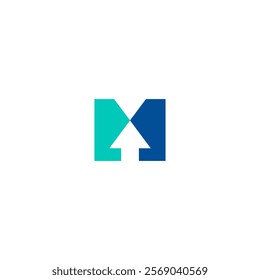 arrow Letter MM Logo design flat Monogram Double M Logo business template.