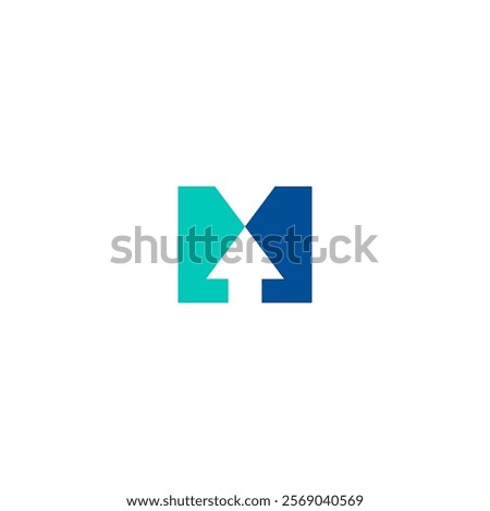 arrow Letter MM Logo design flat Monogram Double M Logo business template.